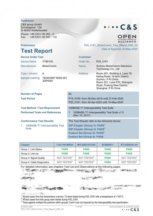 国产车载芯片通过德国C S互联互通测试 抢占智能网联市场(图1)