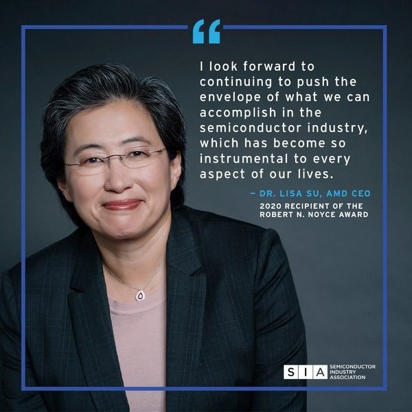 AMD CEO 苏丽莎博士获得半导体行业最高荣誉诺伊斯奖