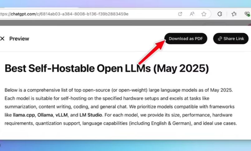 ChatGPT深度研究功能新增PDF保存选项，解决格式丢失难
