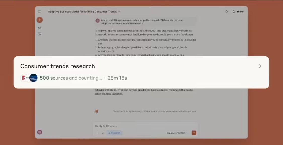 AI 助手 Claude 进化：无缝接入团队工具、深度研究模式挑战复杂问题