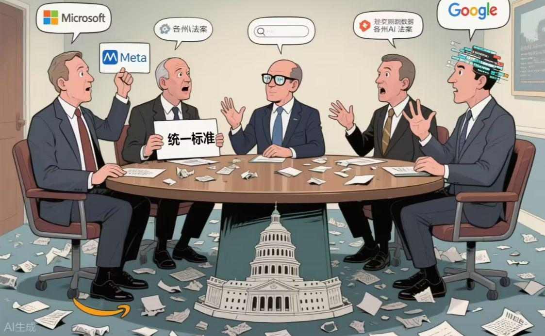 15331b3fj00sy31k8003ad000v700j9p 美国拟立法禁止各州单独监管 AI,谷歌亚马逊等大厂纷纷下场推动