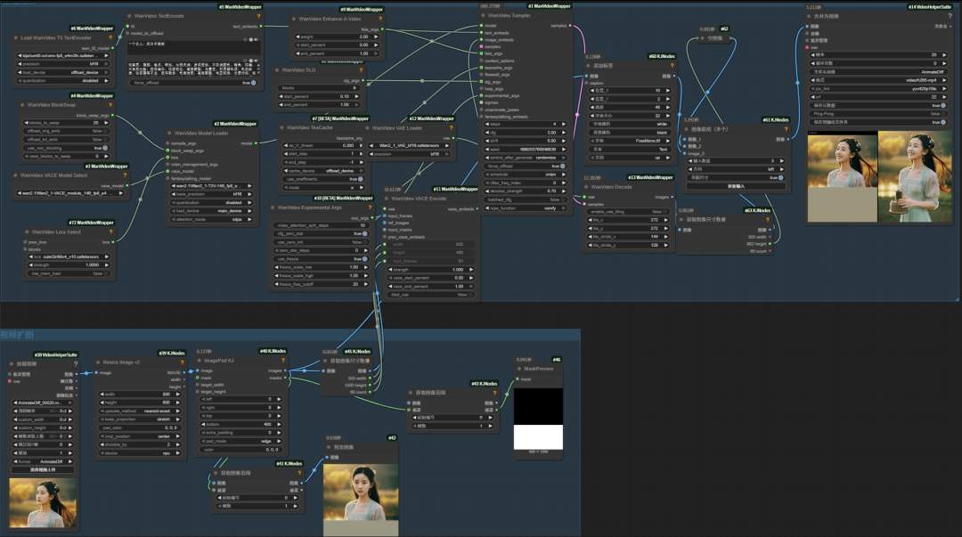 e204dca8j00sx209g00a9d000u000grm AI生成的视频也能改了,用VACE随意给视频扩图