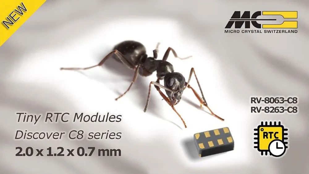 瑞士微晶推出C8系列超小型实时时钟模块，2.0x1.2mm极
