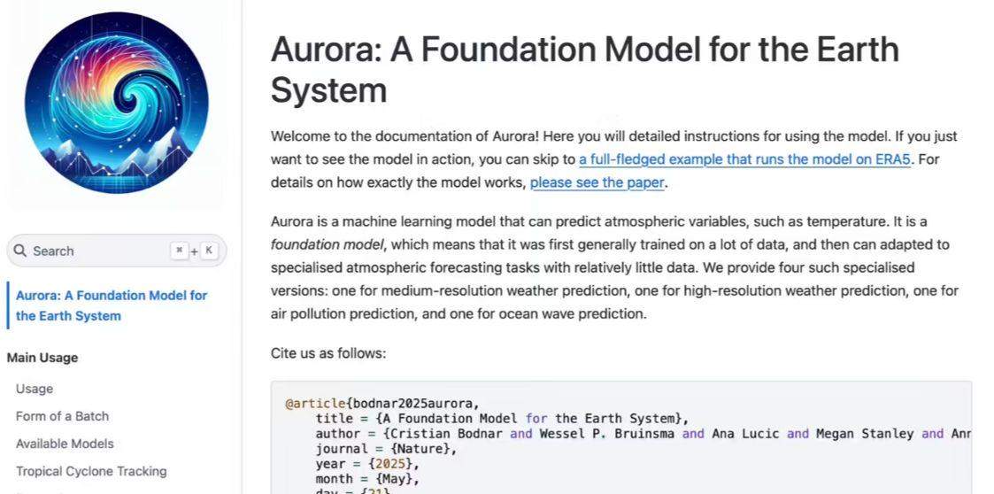 微软开源Aurora AI气象预报模型，深度学习预测天气技术