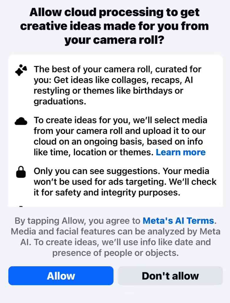 Meta 澄清：未使用用户未发布的照片训练 AI 模型
