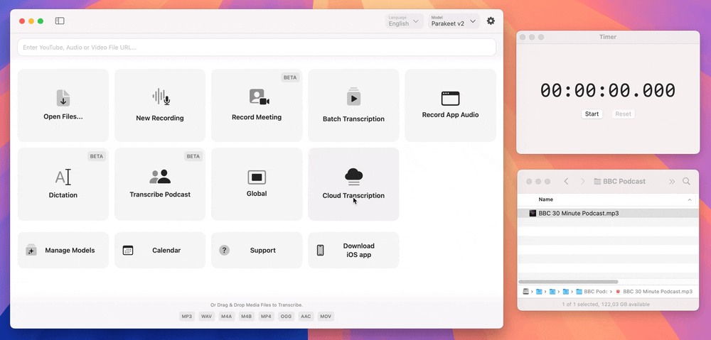 f3ffdb96j00syjvlz0061d000rs00dbp 8 秒转录 30 分钟播客:MacWhisper 应用接入英伟达 Parakeet 模型