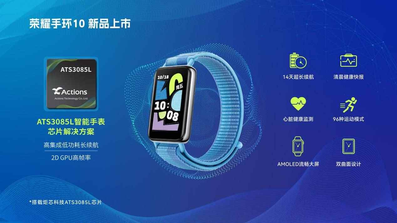 又一品牌产品落地，炬芯科技助力荣耀手环10打造腕上智能健康管