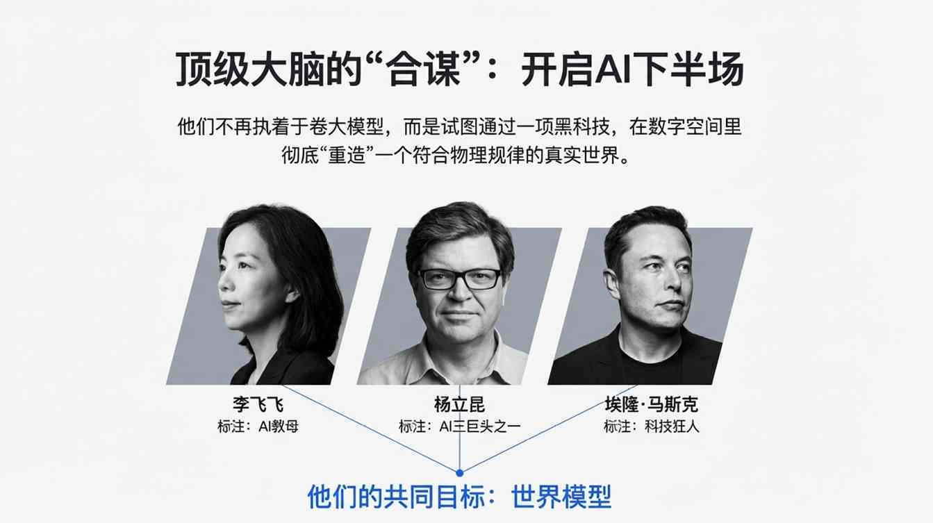 李飞飞杨立昆马斯克共推世界模型革新
