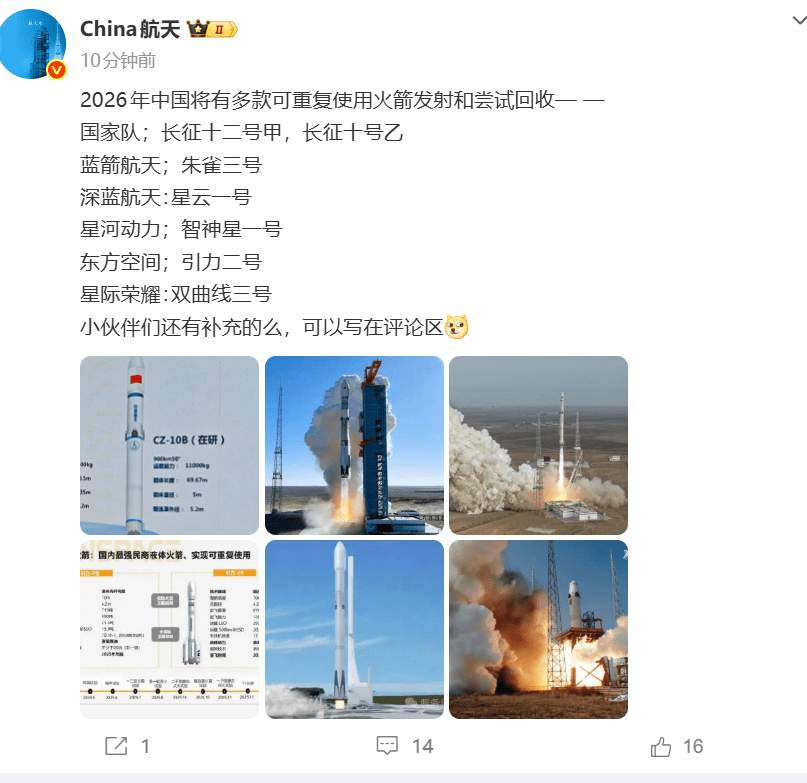 马斯克没想到的中国速度！蓝箭抢跑IPO，2026中国可回收火箭“井喷”