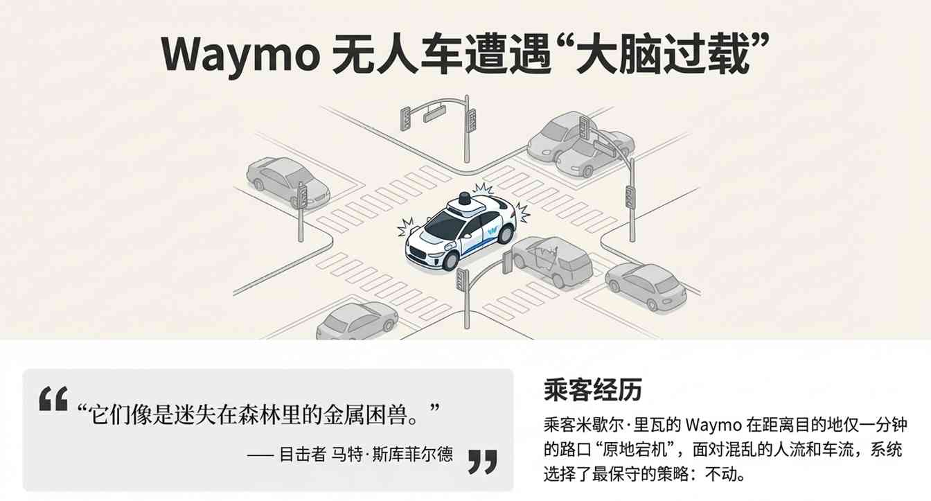 马斯克笑疯了！谷歌无人车街头“装死”，一场大停电，暴露无人驾驶致命伤