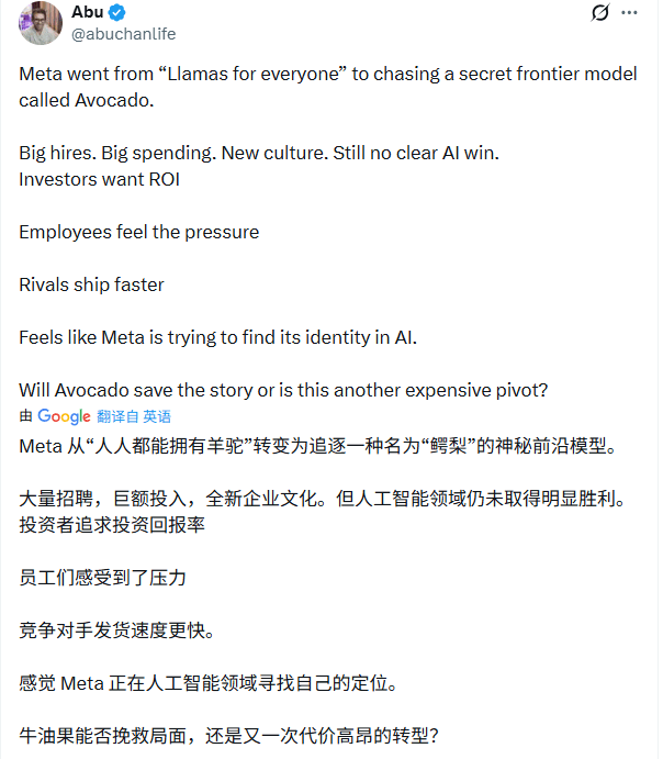 扎克伯格目光转向闭源AI，Meta押注“牛油果”项目能否逆转乾坤(图15)